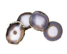 Load image into Gallery viewer, Agate Coasters with Gold Trim, Set of 4