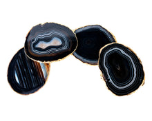 Load image into Gallery viewer, Agate Coasters with Gold Trim, Set of 4