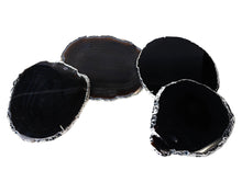 Load image into Gallery viewer, Agate Coaster with Silver Trim, Set of 4