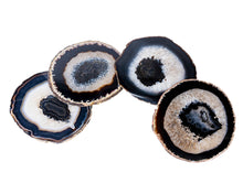 Load image into Gallery viewer, Agate Coasters with Natural Trim, Set of 4