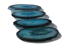 Load image into Gallery viewer, Agate Coasters with Natural Trim, Set of 4